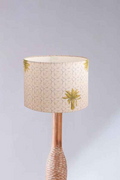 Lighting Bundle Orbit Floor Lamp with Temple Palms Drum Lampshade (Grey)