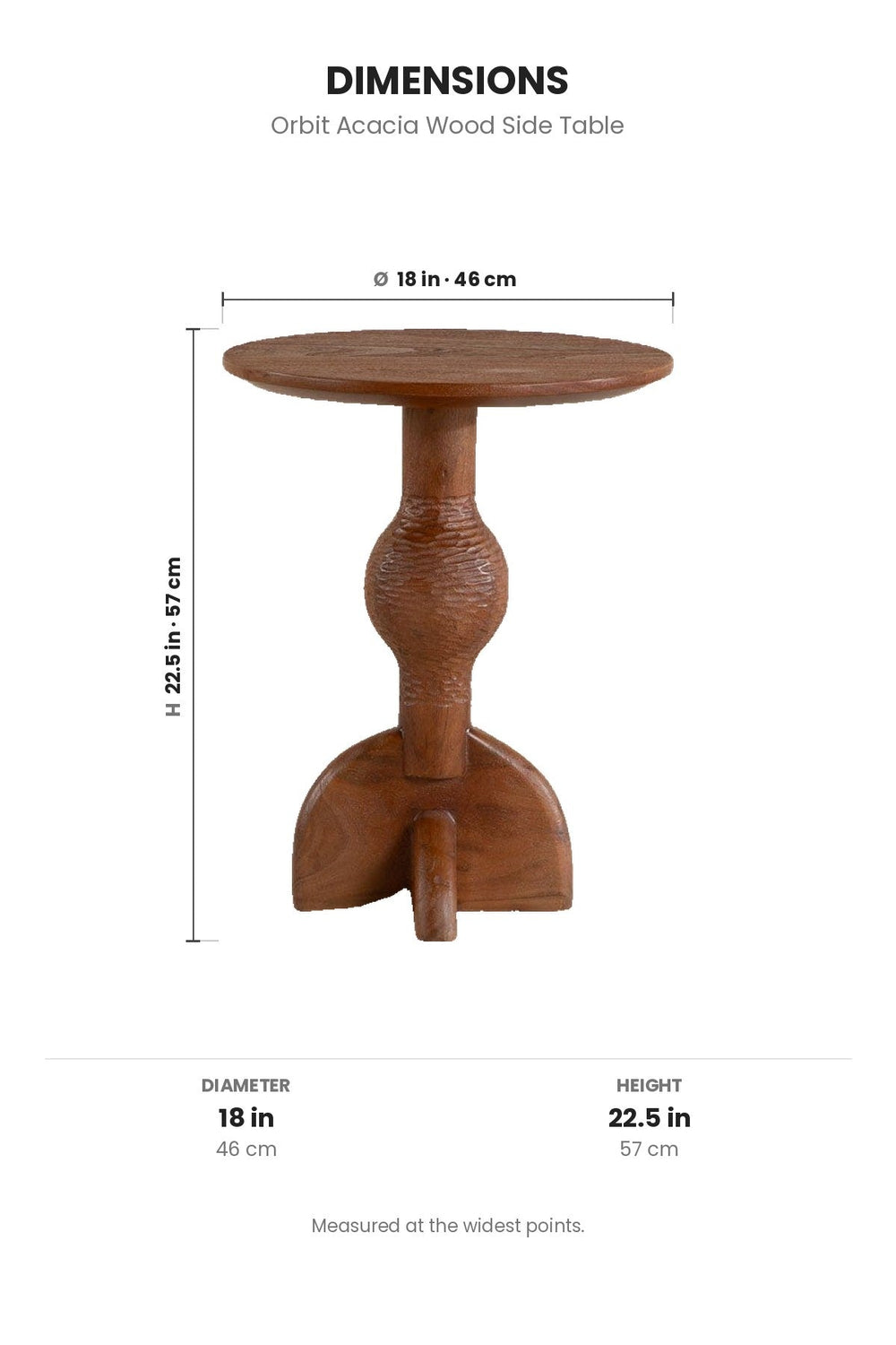 SIDE TABLES Orbit Acacia Wood Side Table