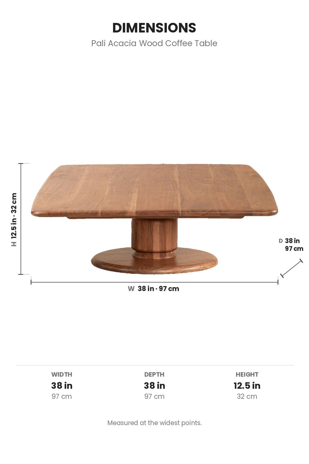 COFFEE TABLES Pali Acacia Wood Coffee Table