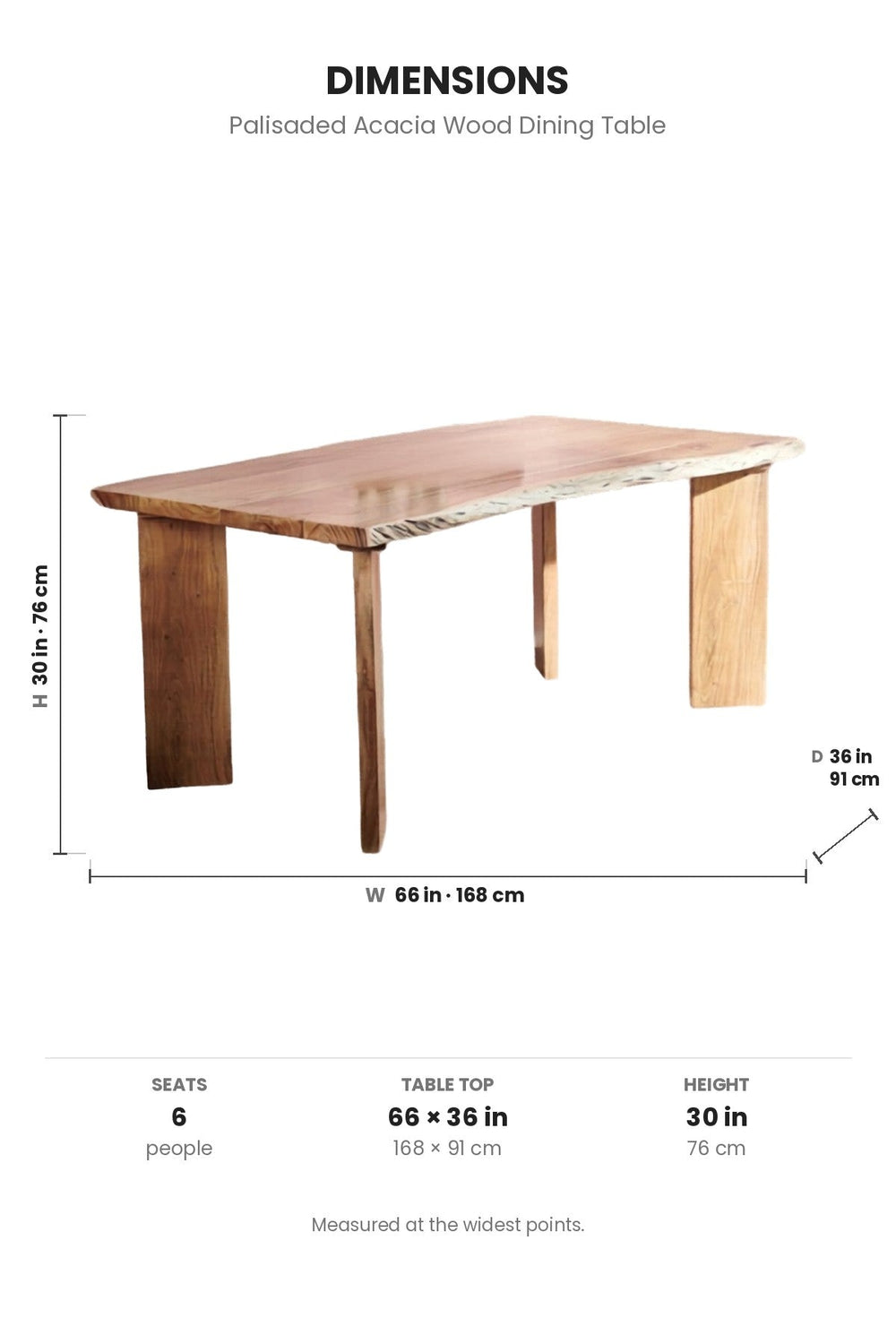 DINING TABLES Palisaded Acacia Wood Dining Table