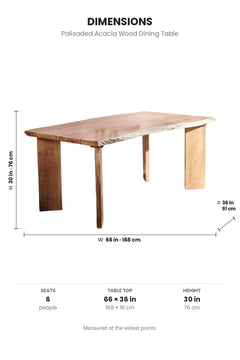 DINING TABLES Palisaded Acacia Wood Dining Table