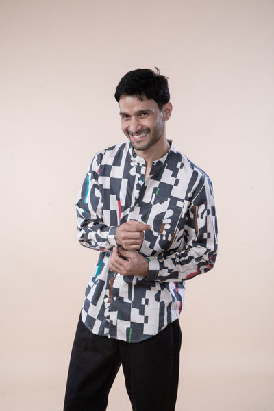 PALMYRAH FULL SLEEVE SHIRT  SHADOW GREY