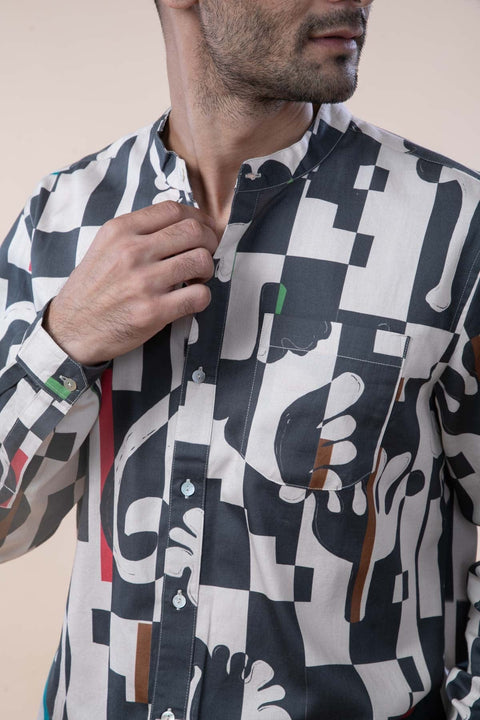 PALMYRAH FULL SLEEVE SHIRT  SHADOW GREY
