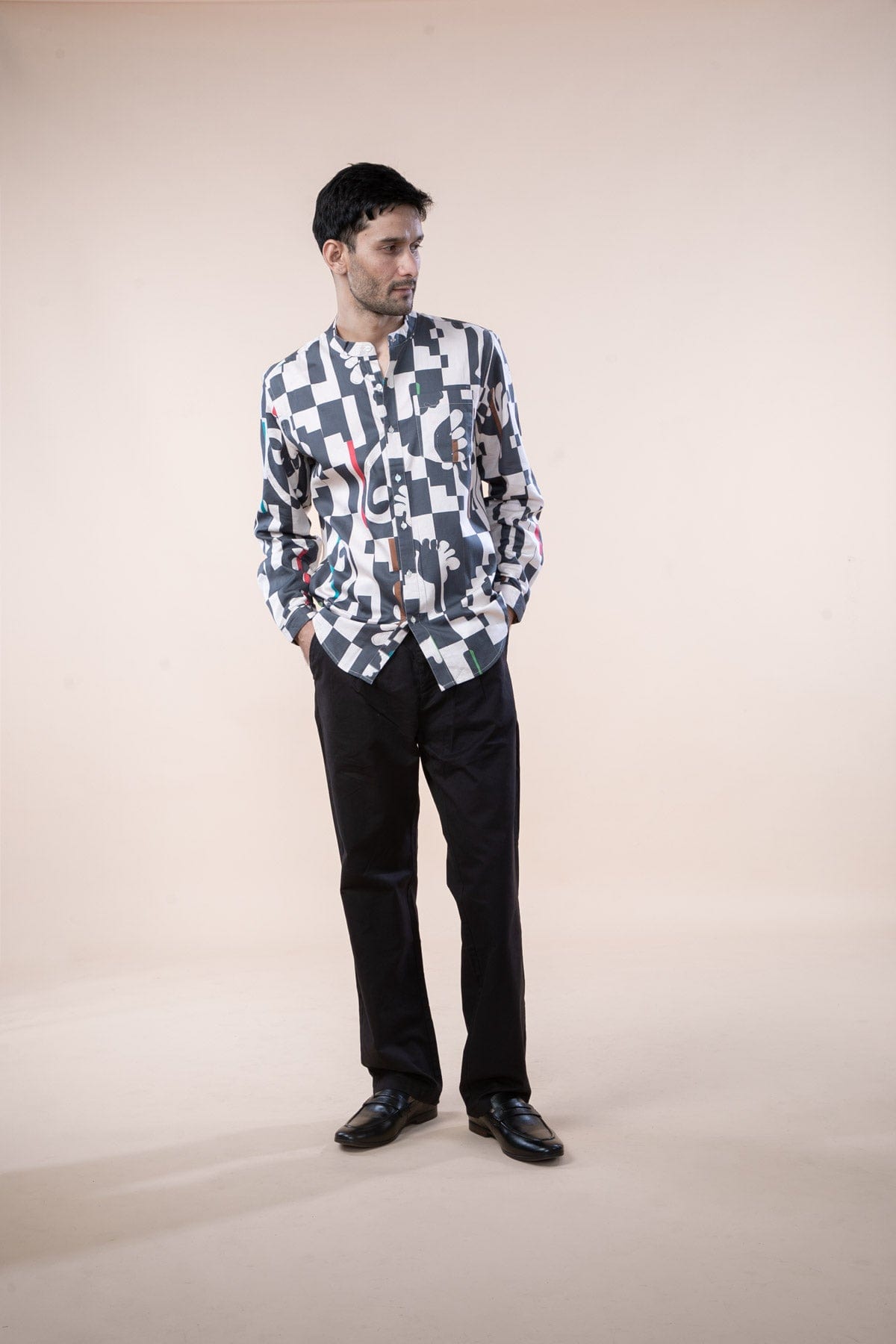 PALMYRAH FULL SLEEVE SHIRT  SHADOW GREY