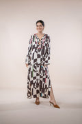 PALMYRAH KAFTAN DRESS SHADOW GREY