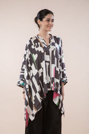 PALMYRAH KAFTAN TOP  SHADOW GREY