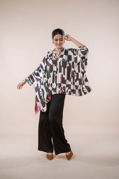 PALMYRAH KAFTAN TOP  SHADOW GREY