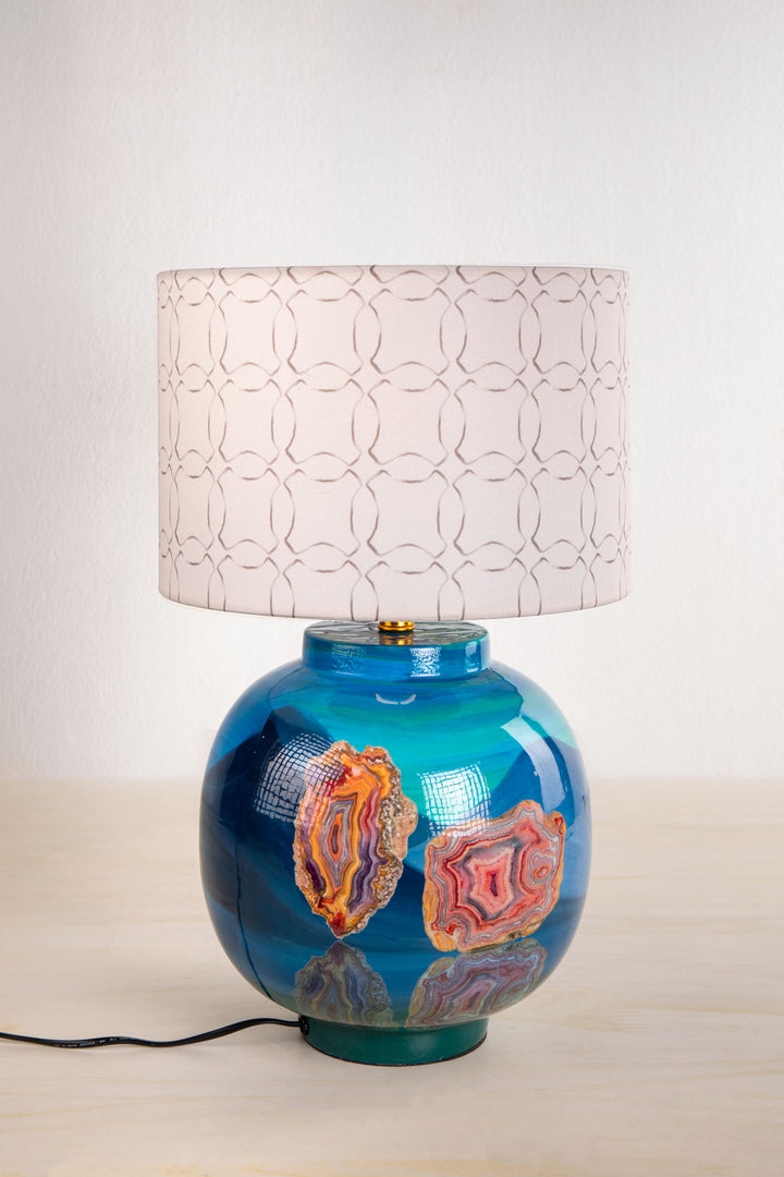 TABLE LAMPS Pangong Lake Water Blue Table Lamp