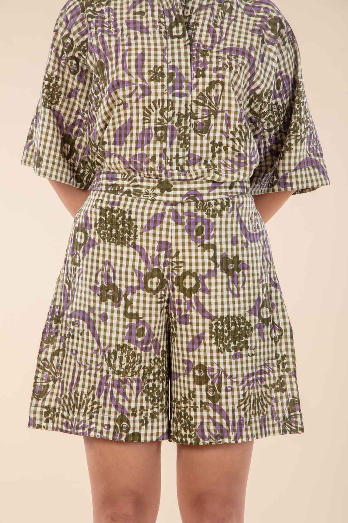 PARA PARA CHEQUERED SHORTS GUNGHO GREEN