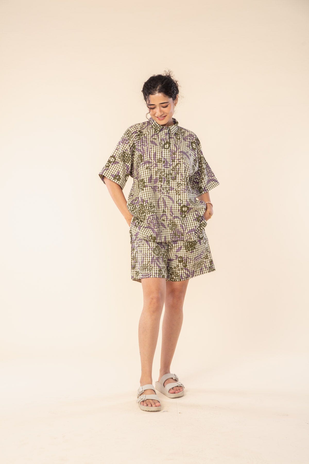 PARA PARA CHEQUERED SHORTS GUNGHO GREEN