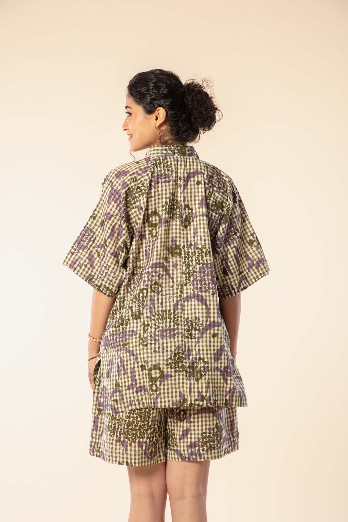 PARA PARA CHEQUERED TUNIC TOPS GUNGHO GREEN