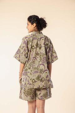 PARA PARA CHEQUERED TUNIC TOPS GUNGHO GREEN
