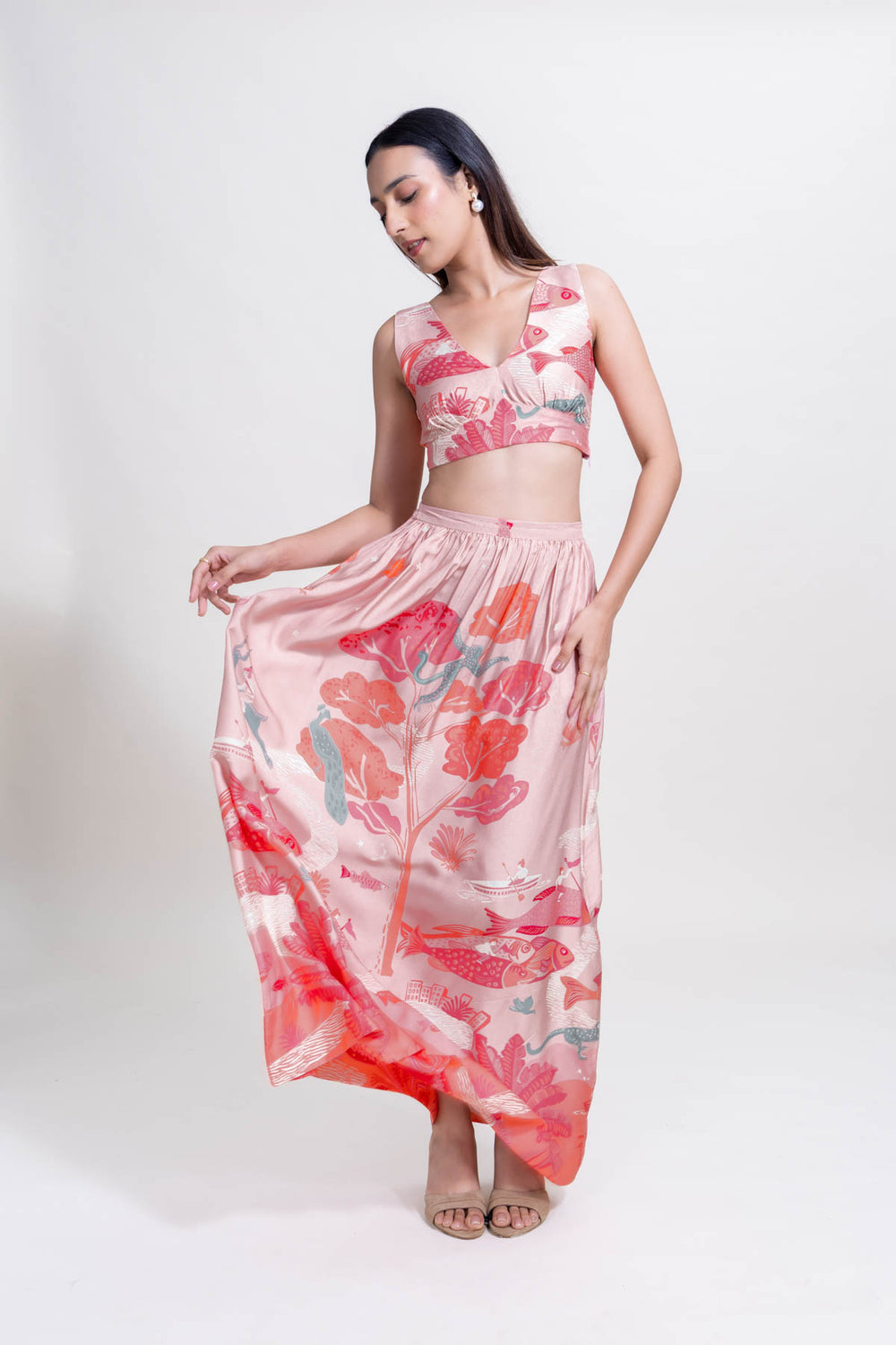BOTTOMS Mindscape Gathered Skirt (Peach Haze)
