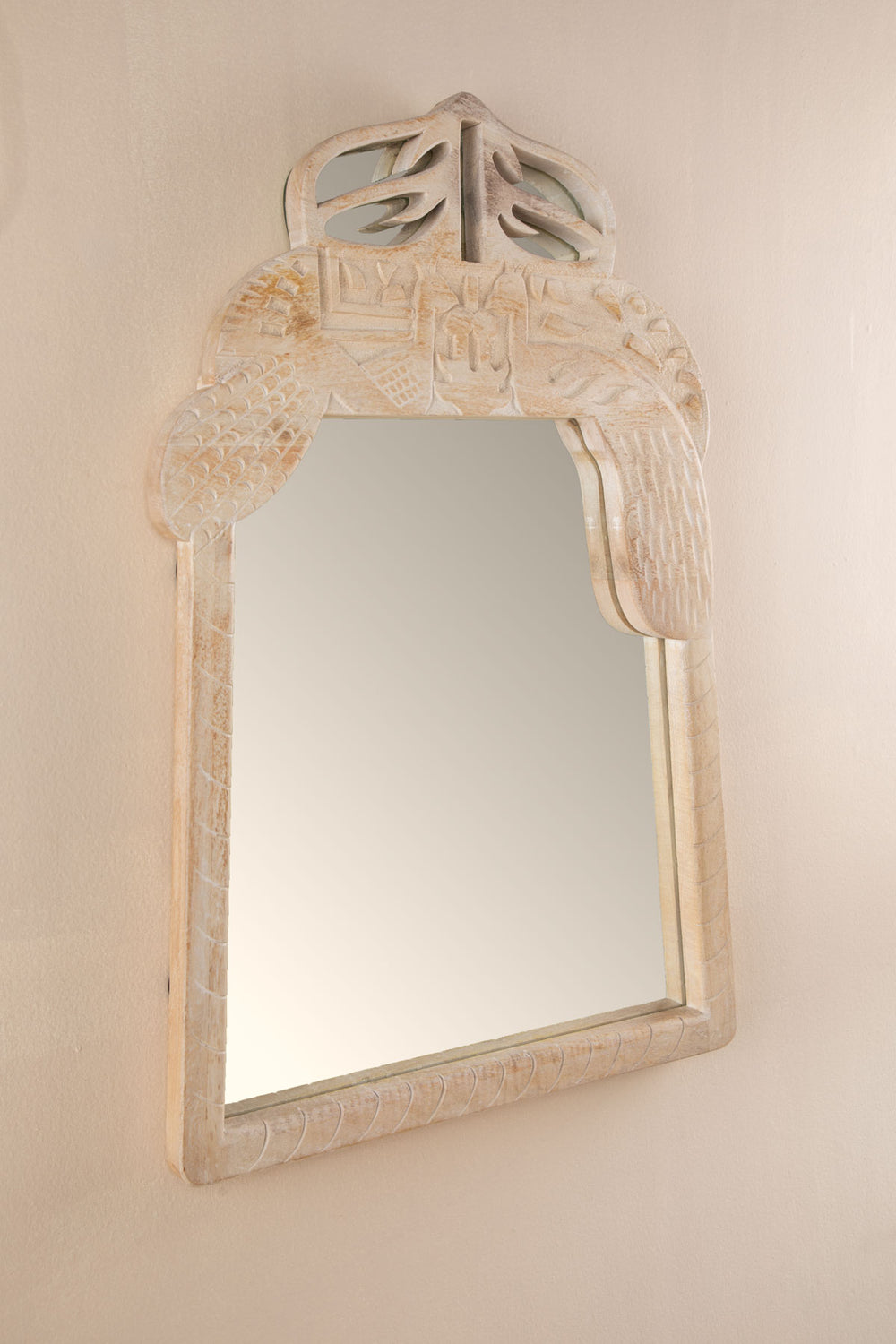 MIRRORS Peacock Wall Mirror (Bleached White)