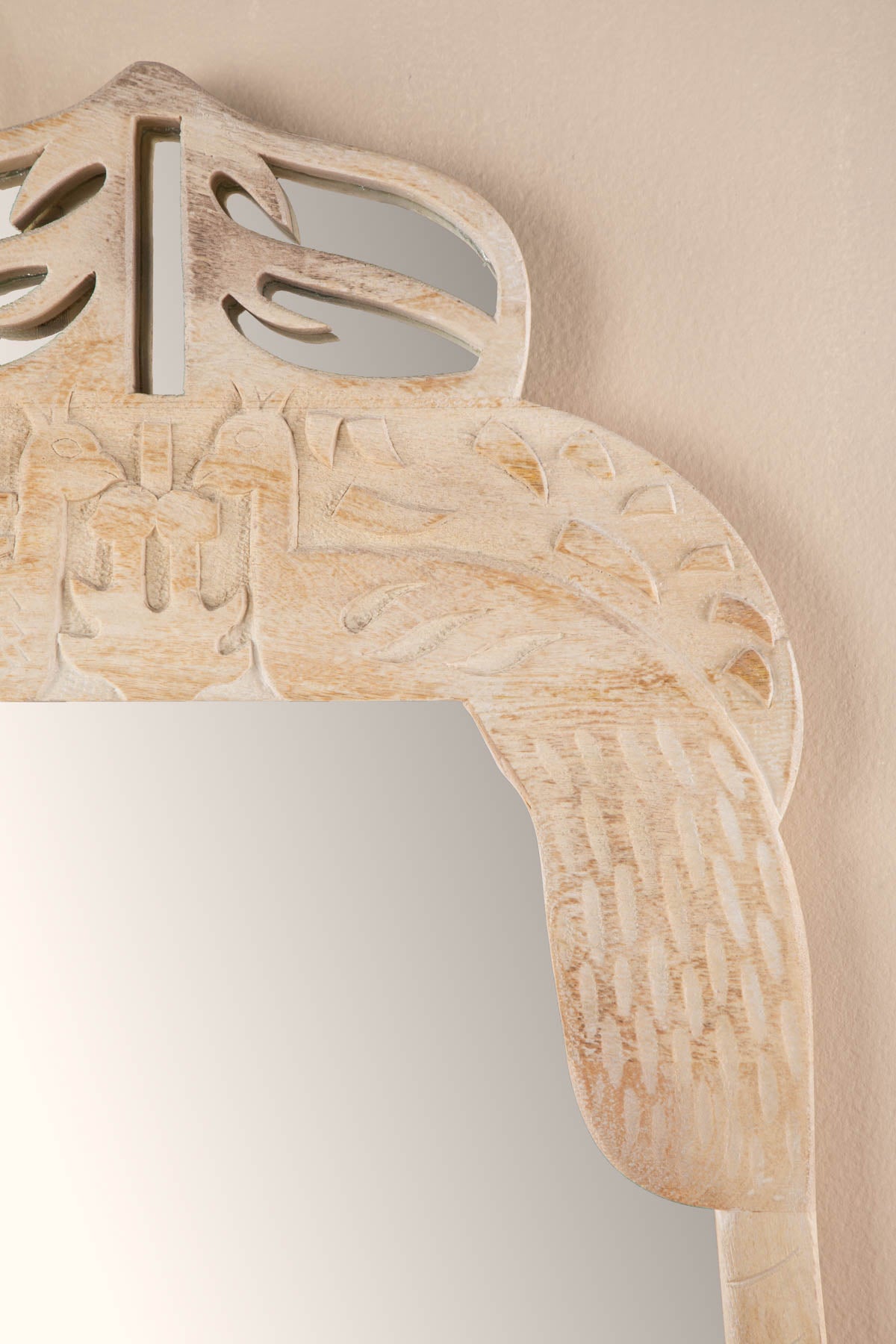 MIRRORS Peacock Wall Mirror (Bleached White)