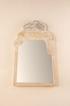 Peacock Wall Mirror (Bleached White)