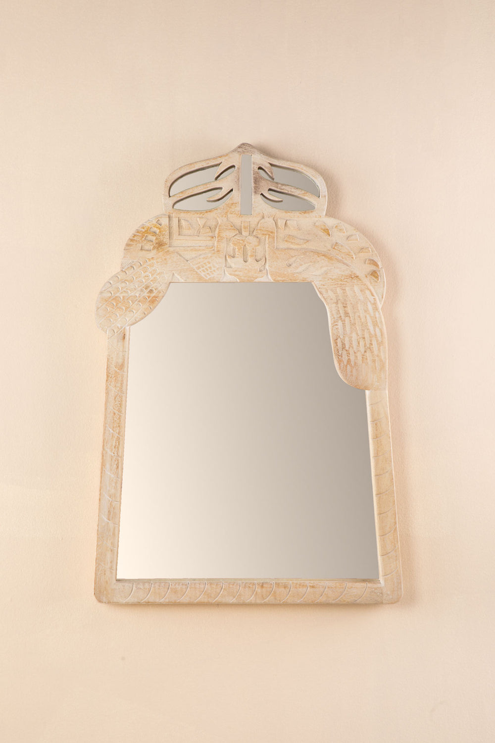 MIRRORS Peacock Wall Mirror (Bleached White)