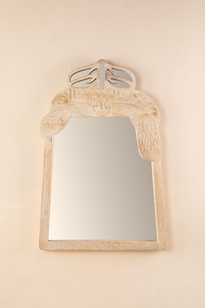 MIRRORS Peacock Wall Mirror (Bleached White)