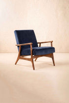 Pi Accent Chair in Indigo Velvet Fabric