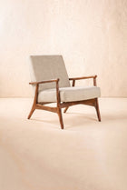 Pi Accent Chair in Raffia Ecru Fabric