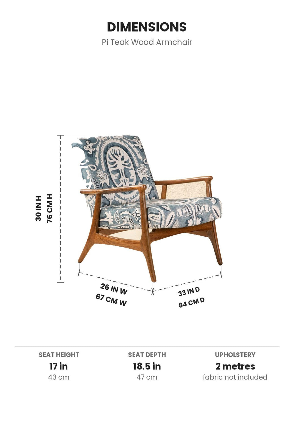 ARMCHAIRS & ACCENTS Pi Teak Wood Armchair