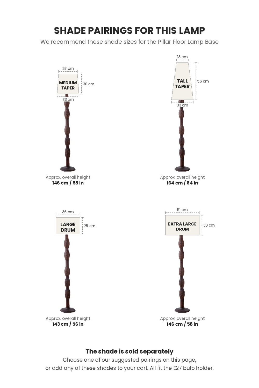 FLOOR LAMPS Pillar Floor Lamp (Walnut)