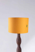 Lighting Bundle Pillar Floor Lamp with Solid Drum Lampshade (Yellow)