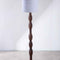 Pillar Floor Lamp with Solid Drum Lampshade (Blue)