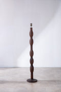 Lighting Bundle Pillar Floor Lamp with Temple Palms Drum Lampshade (Grey)