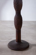 Lighting Bundle Pillar Floor Lamp with Temple Palms Drum Lampshade (Grey)