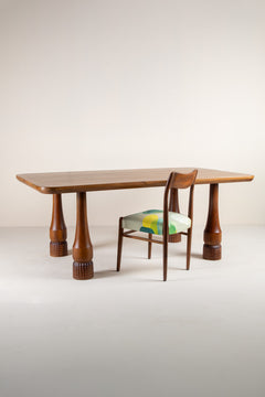 Pillar Acacia Wood Dining Table