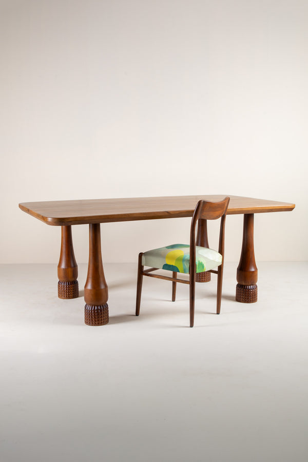 Pillar Acacia Wood Dining Table