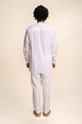 Kurta Pin Stripes Short Kurta (Coastal Blue)