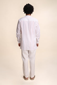 Kurta Pin Stripes Short Kurta (Coastal Blue)