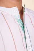 Kurta Pin Stripes Short Kurta (Coastal Blue)