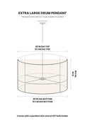 PENDANT LAMPS Pink Extra Large Drum Pendant