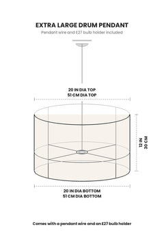PENDANT LAMPS Pink Extra Large Drum Pendant