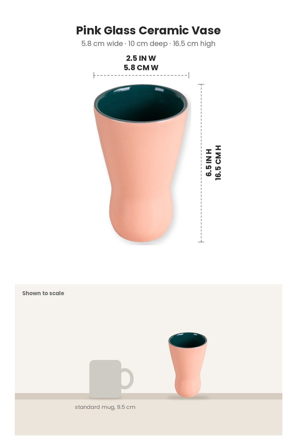 FLOWER VASES Pink Glass Ceramic Vase