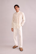 SHIRTS Pixel Nehru Shirt (Ecru)