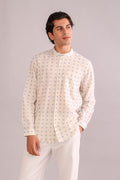 SHIRTS Pixel Nehru Shirt (Ecru)
