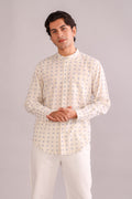 SHIRTS Pixel Nehru Shirt (Ecru)