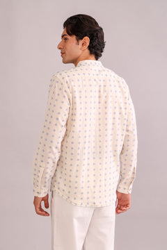 SHIRTS Pixel Nehru Shirt (Ecru)