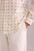 SHIRTS Pixel Nehru Shirt (Ecru)