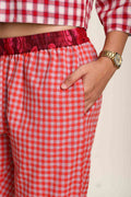 BOTTOMS Plane Checks Sundance Pants (Caramine Rose)