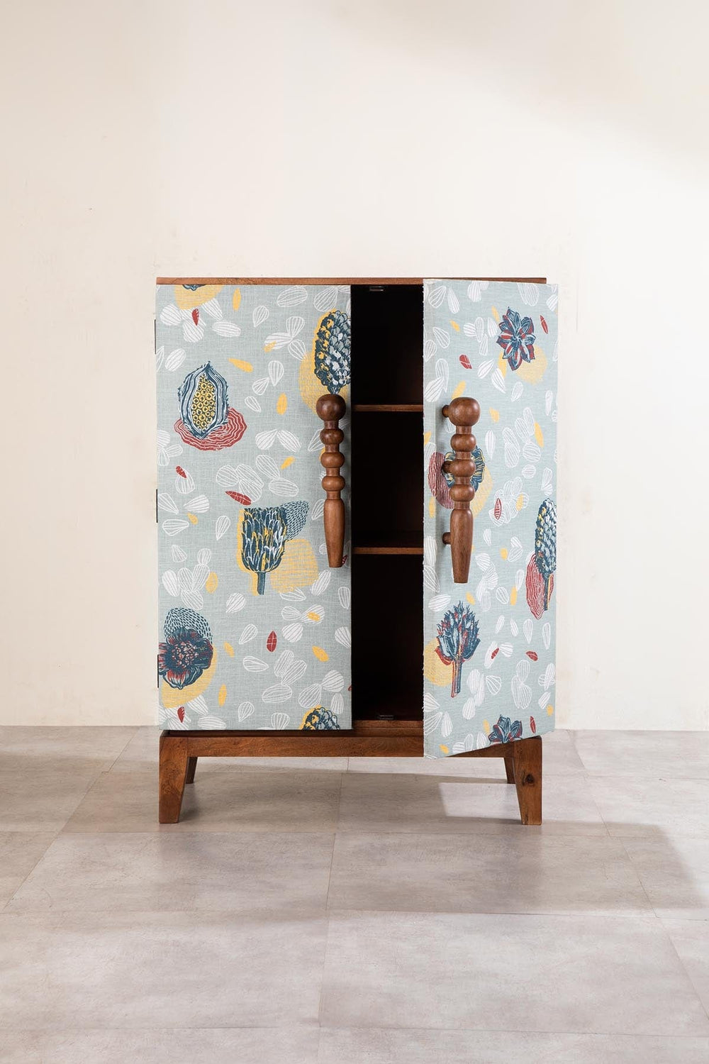 Upholstered Bundle Pod Upholstered Cabinet in Elae Grey Fabric