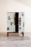 Upholstered Bundle Pod Upholstered Cabinet in Elae Grey Fabric