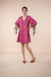 PUZZLE TREE A LINE DRESS MERLOT PINK
