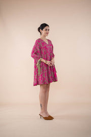 PUZZLE TREE A LINE DRESS MERLOT PINK