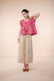 PUZZLE TREE CROP TOP  MERLOT PINK