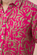 PUZZLE TREE RESORT SHIRT  MERLOT PINK